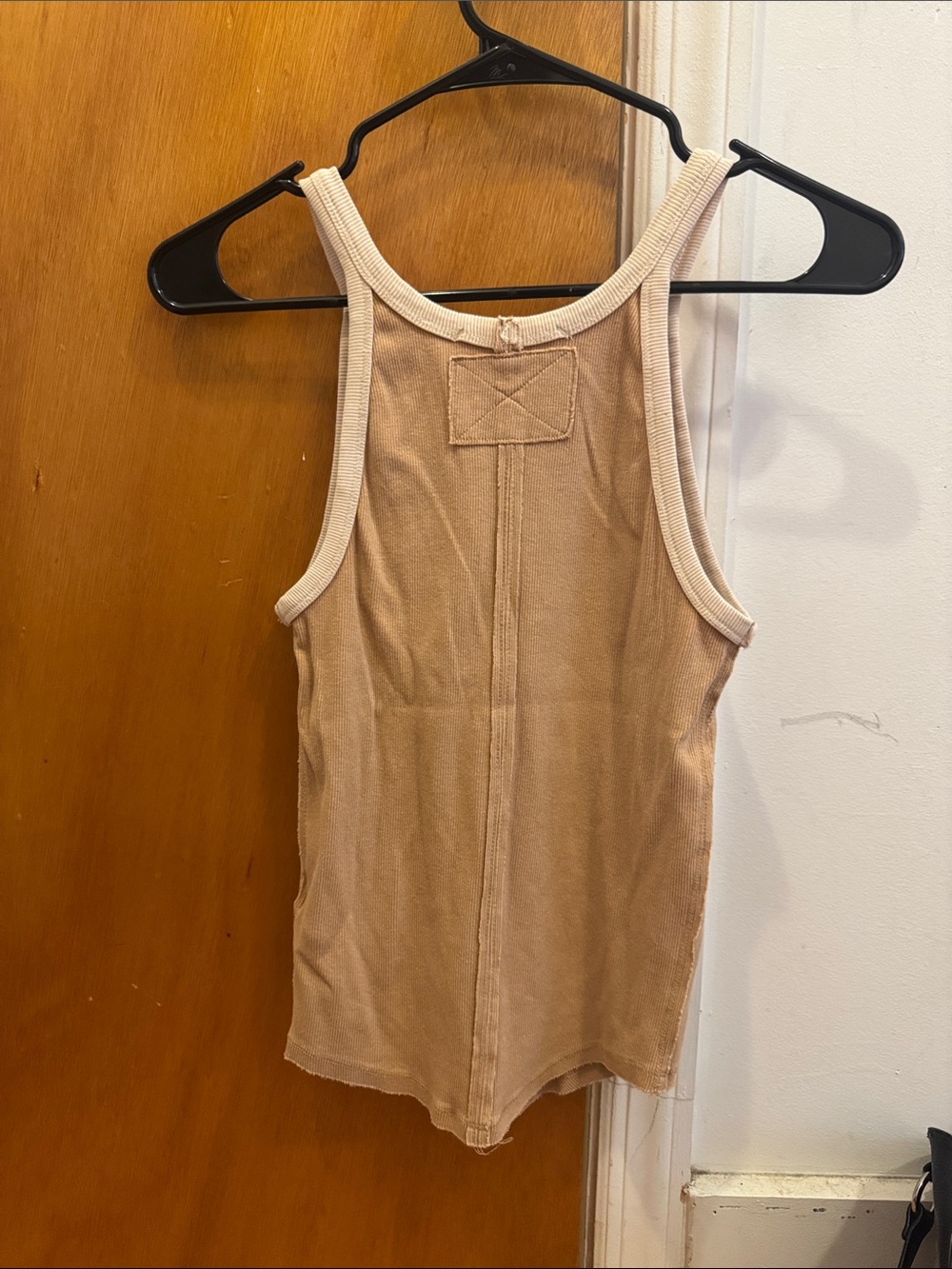 Free People Women’s Sleeveless Ribbed Tank Top - Beige - Picture 3 of 3
